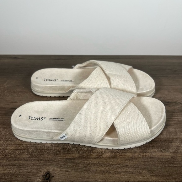 TOMS Savanna Women's Canvas Slide Sandal Size 8 #048A - Picture 1 of 9